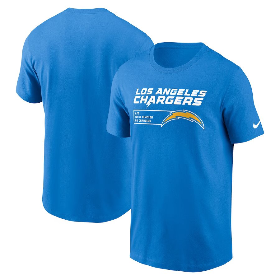 Los Angeles Chargers NFL Nike Division Essential T-Shirt – Powder Blue (USA Stock) - UKASSNI