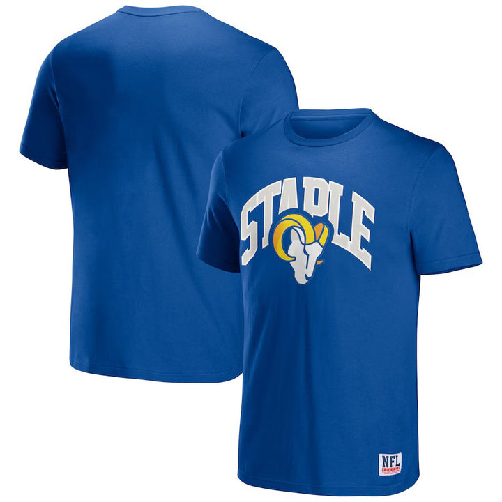 Los Angeles Rams NFL UK 2XL Staple Royal Logo Lockup T-Shirt (UK Stock) - UKASSNI