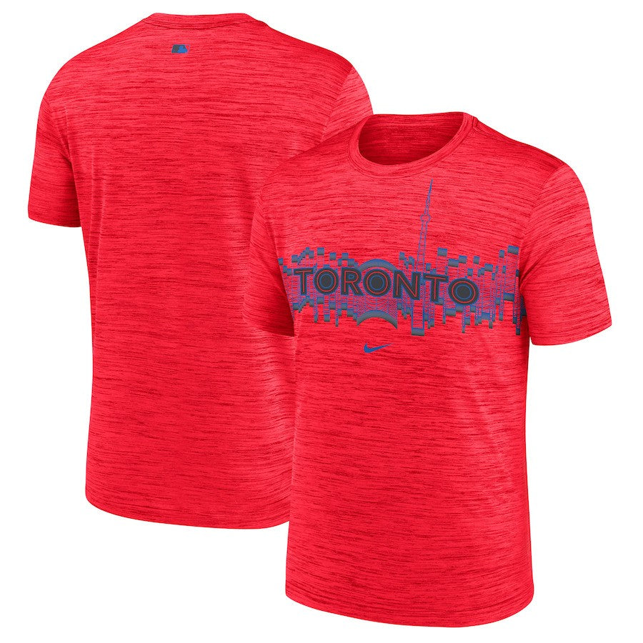 Toronto Blue Jays MLB UK Nike 2024 City Connect Authentic Collection Practice Velocity Performance T-Shirt - Red - UKASSNI