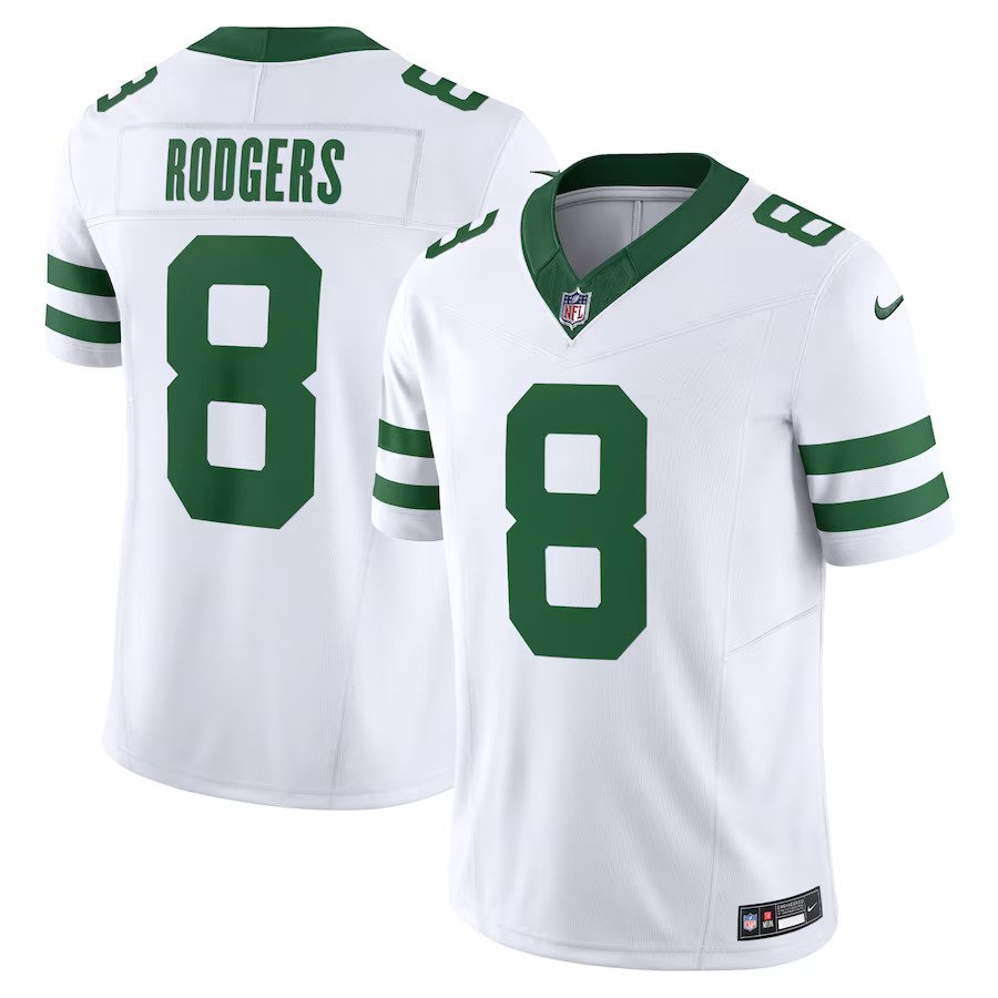 Aaron Rodgers New York Jets Nike Legacy Vapor F.U.S.E. Limited Jersey - White - UKASSNI