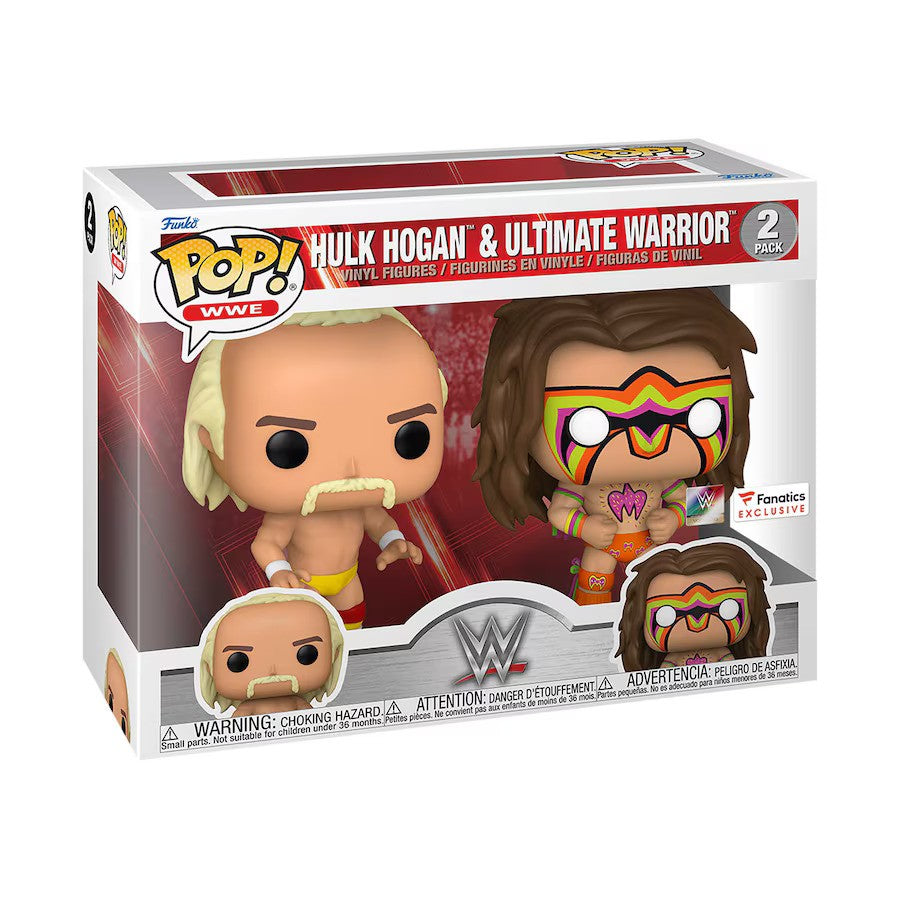 Hulk Hogan & The Ultimate Warrior WWE Funko Fanatics Exclusive Two-Pack Pop! Vinyl Figure Set (USA Stock) - UKASSNI