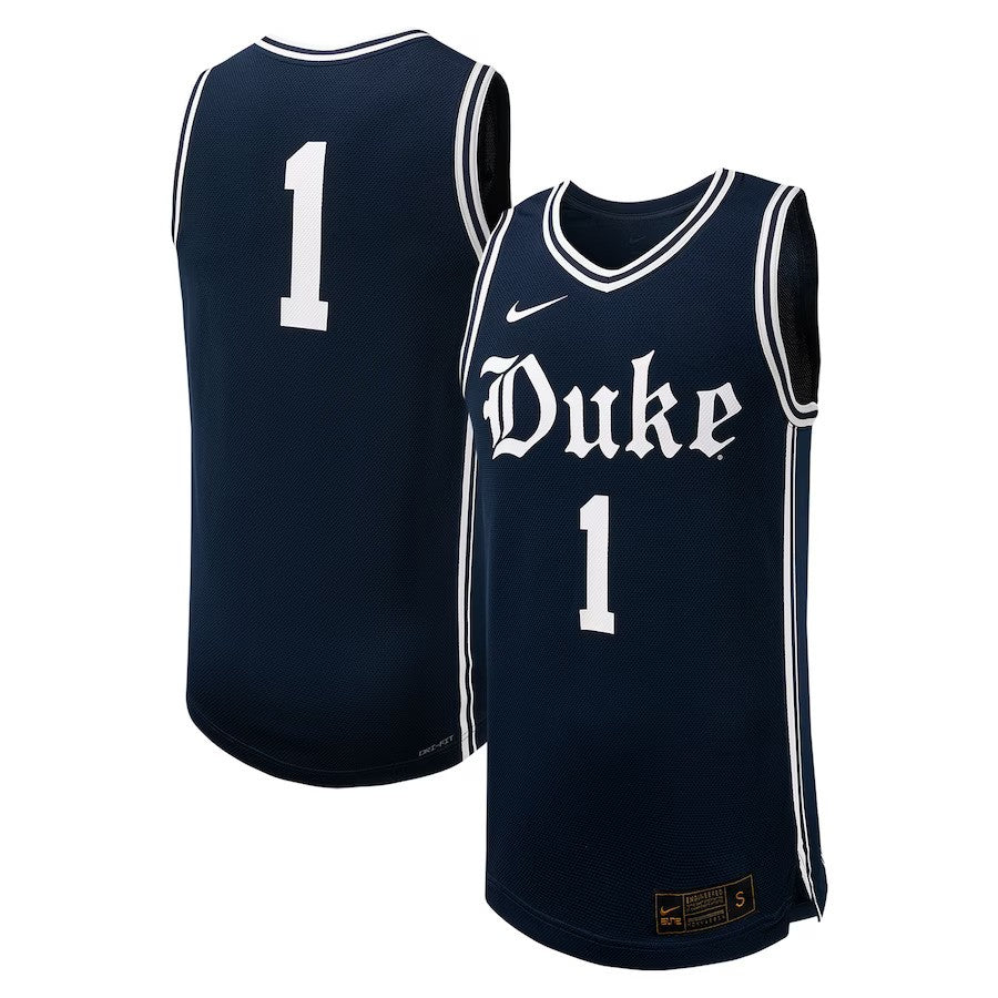 #1 Duke Blue Devils Nike Replica Basketball Jersey - Black - UKASSNI