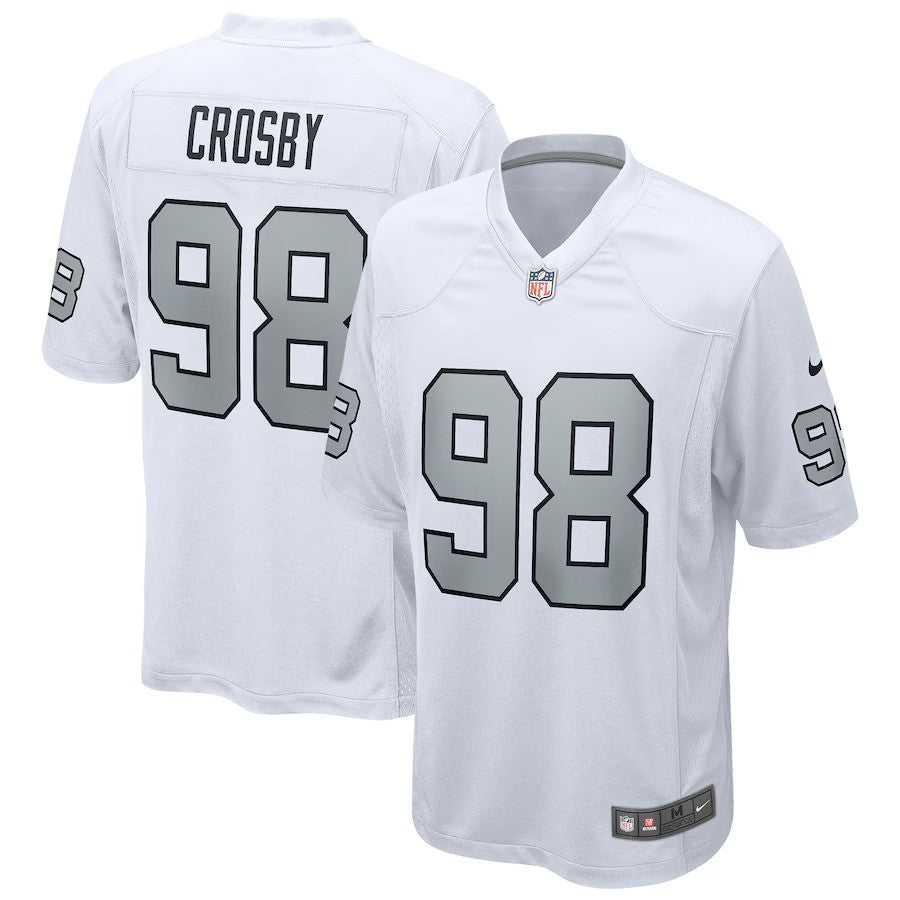 Maxx Crosby NFL Las Vegas Raiders Nike Alternate Game Jersey – White (USA Stock) - UKASSNI