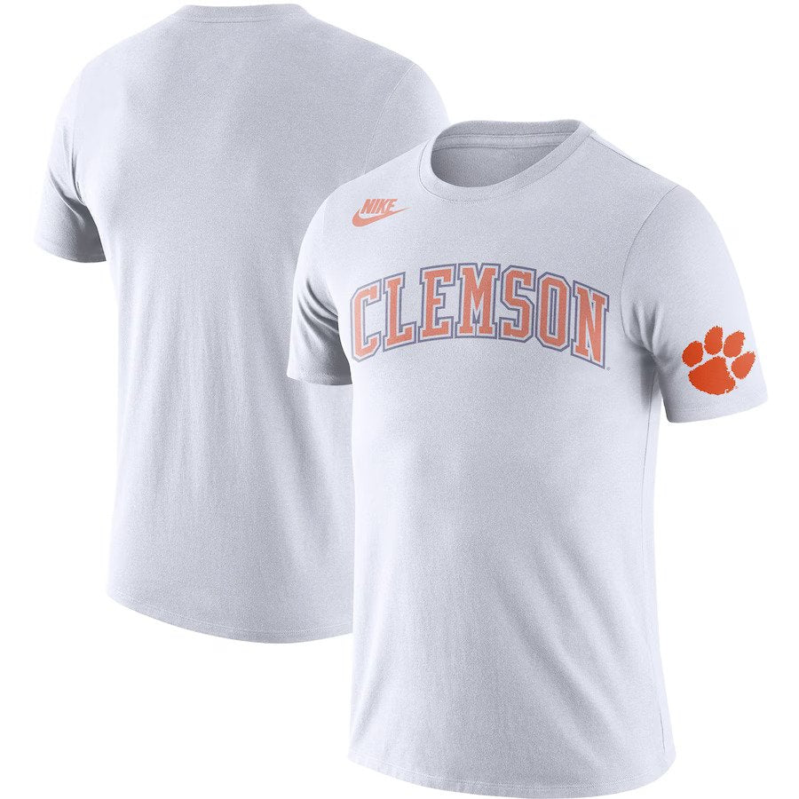 Clemson Tigers Nike Basketball Retro 2-Hit T-Shirt - White - Large - Officially Licensed - UK American Sports Store - UKASSNI