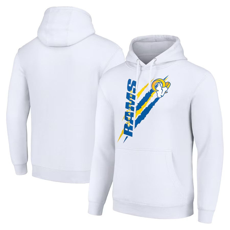 Los Angeles Rams Starter Color Scratch Fleece Pullover Hoodie - White - UKASSNI