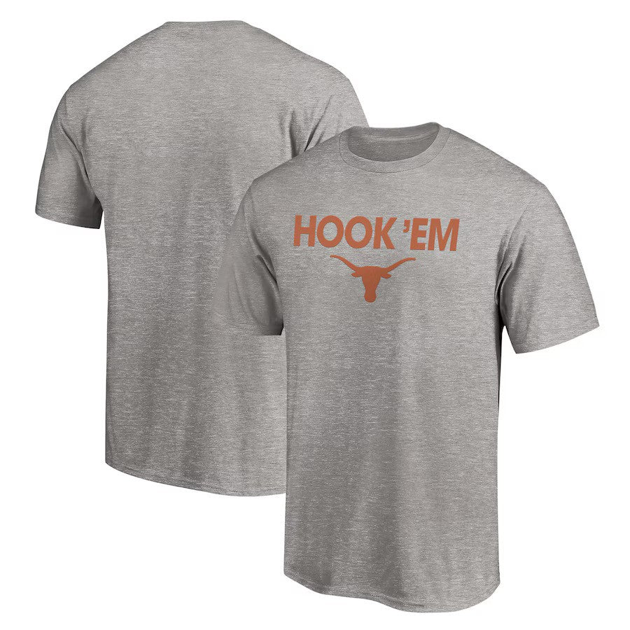 Texas Longhorns NCAA Slogan T-Shirt – Heather Gray (USA Stock) - UKASSNI
