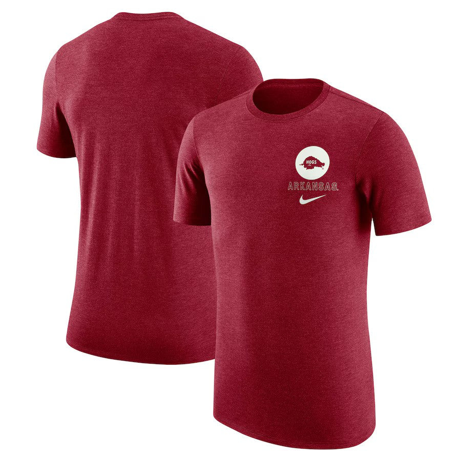 Arkansas Razorbacks Nike Retro Tri-Blend T-Shirt - Cardinal - UKASSNI