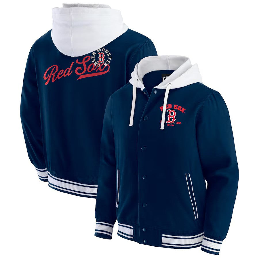 Boston Red Sox MLB Darius Rucker Collection by Fanatics Full-Snap Hooded Jacket - Navy - USA Stock - UKASSNI