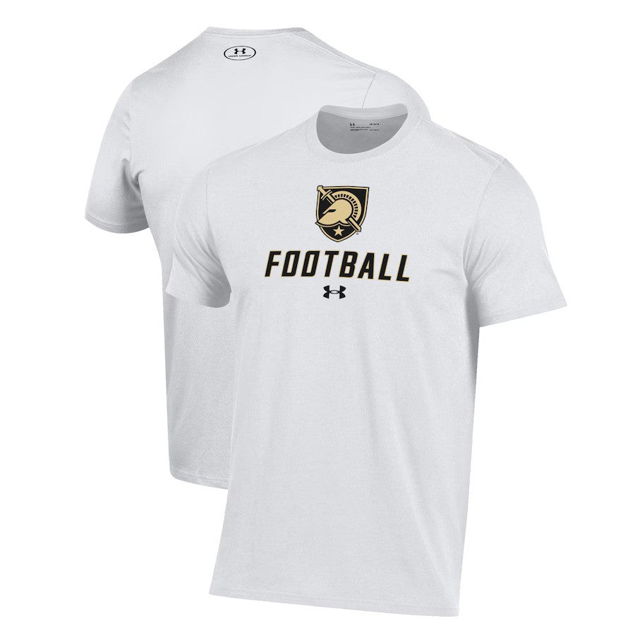 Army Black Knights NCAA Under Armour Football Performance T-Shirt – White (USA Stock) - UKASSNI