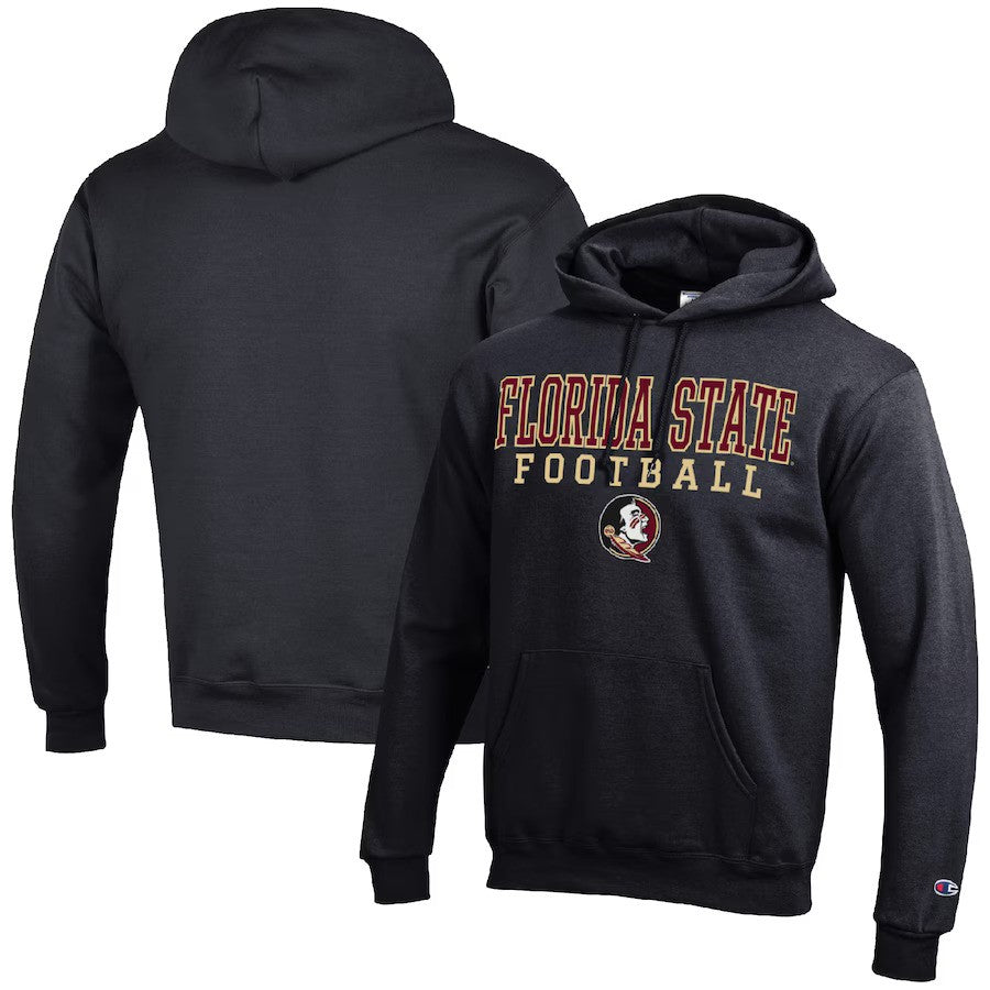 Florida State Seminoles NCAA Champion Football Stack Pullover Hoodie – Black (USA Stock) - UKASSNI