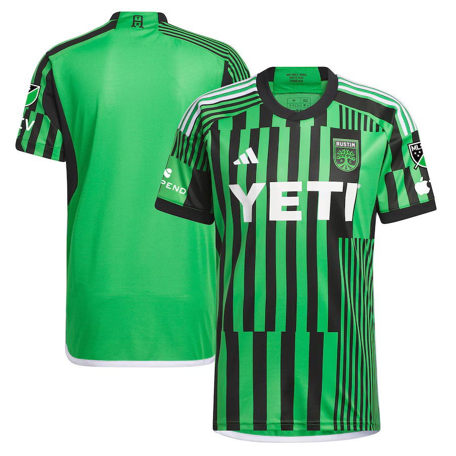 Austin FC MLS adidas 2023 Las Voces Authentic Jersey – Green (USA Stock) - UKASSNI