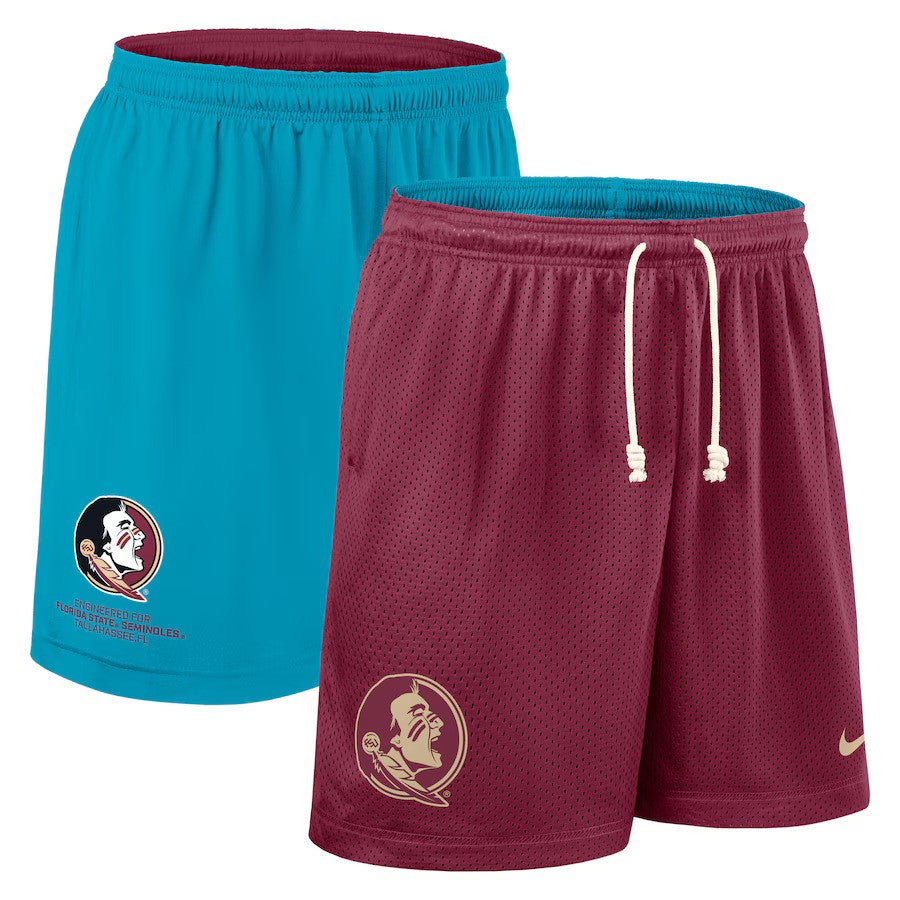 Florida State Seminoles NCAA Nike 2025 Sideline Reversible Performance Shorts – Garnet/Turquoise (USA Stock) - UKASSNI