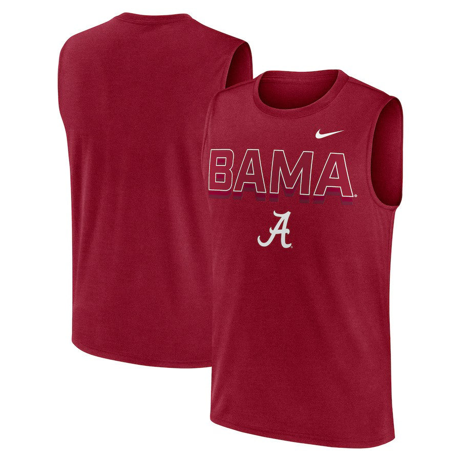 Alabama Crimson Tide NCAA Nike Primetime Tricode Legend Performance Tank Top – Crimson (USA Stock) - UKASSNI