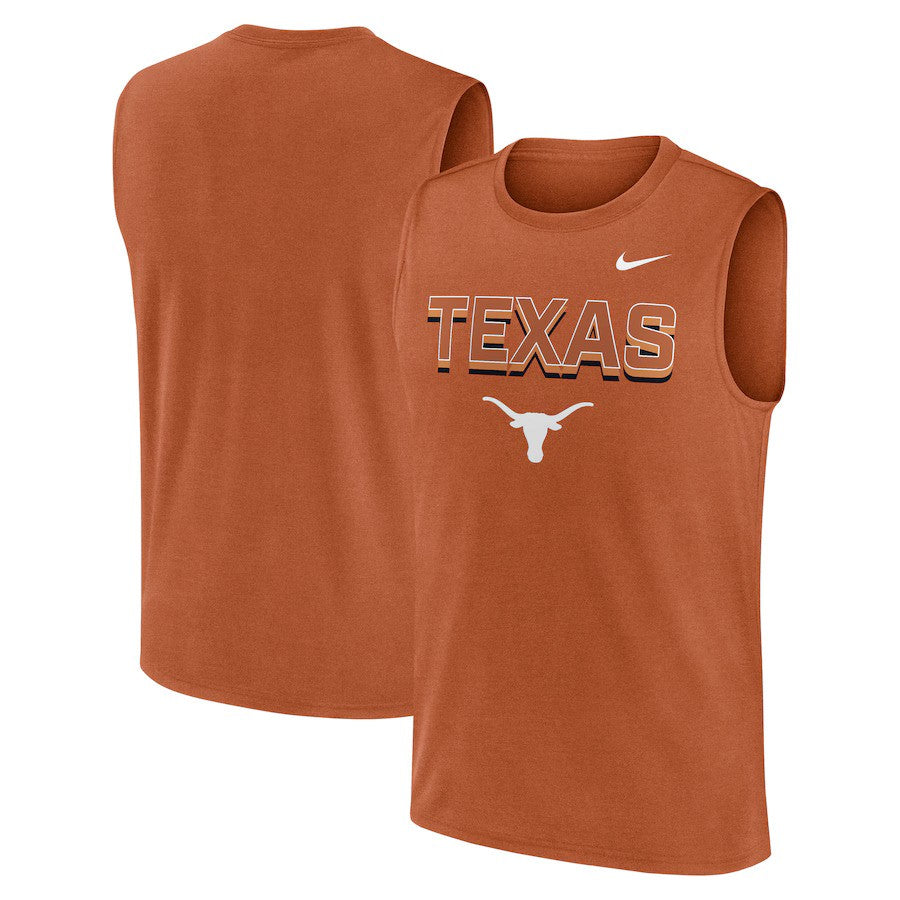 Texas Longhorns NCAA Nike Primetime Tricode Legend Performance Tank Top - Texas Orange