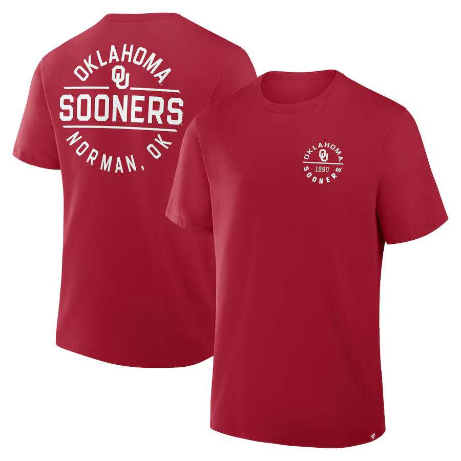 Oklahoma Sooners NCAA Fanatics Fastbreak T-Shirt – Crimson (USA Stock) - UKASSNI