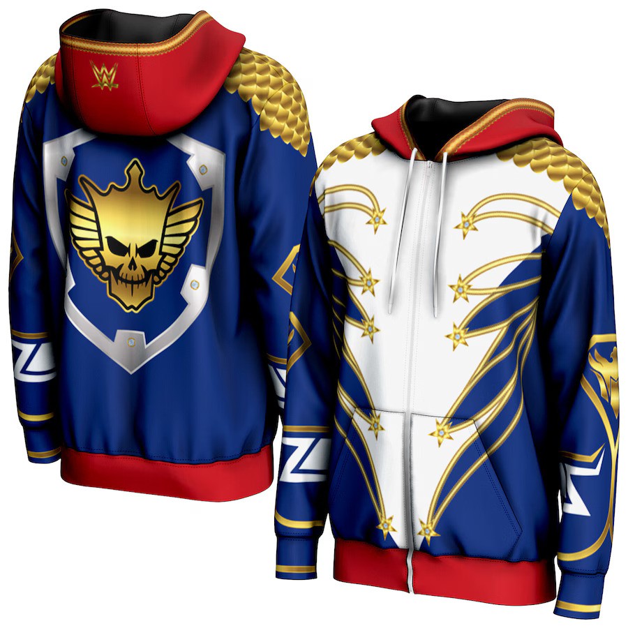 Cody Rhodes WWE ProSphere WrestleMania 40 Entrance Full-Zip Jacket – Blue (USA Stock) - UKASSNI