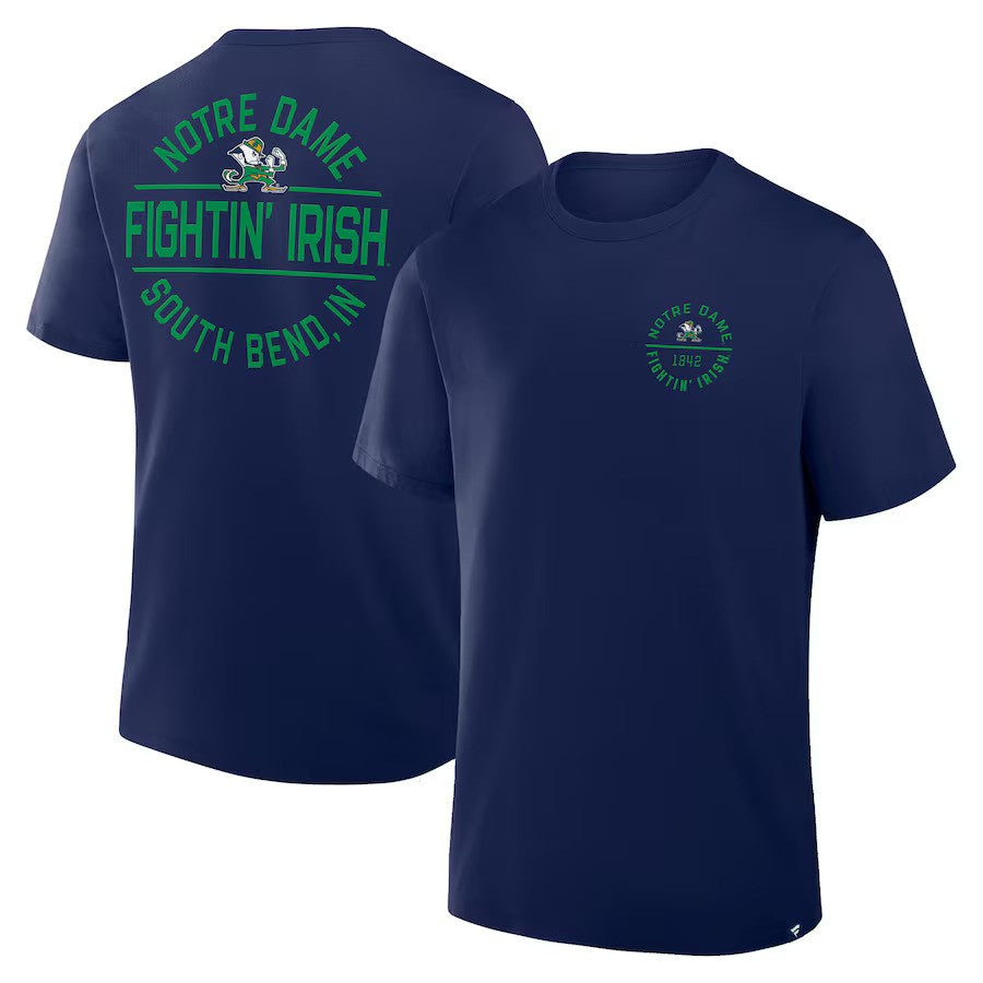 Notre Dame Fighting Irish NCAA Fanatics Fastbreak T-Shirt – Navy (USA Stock) - UKASSNI