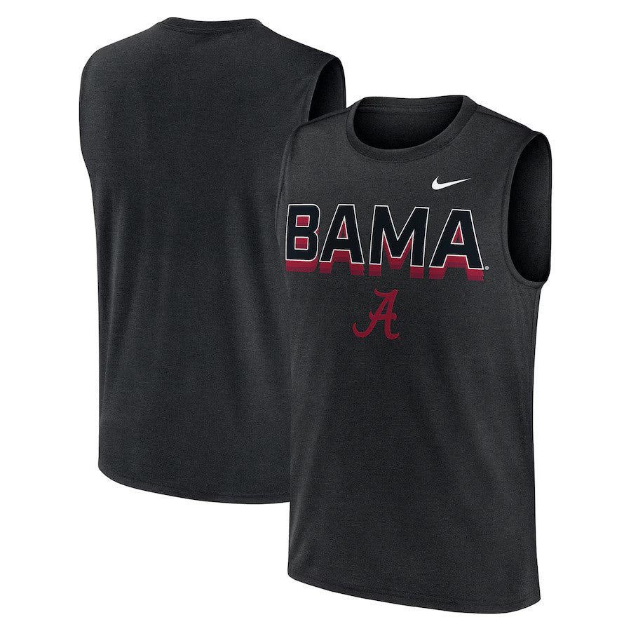 Alabama Crimson Tide NCAA Nike Primetime Tricode Legend Performance Tank Top – Black (USA Stock) - UKASSNI