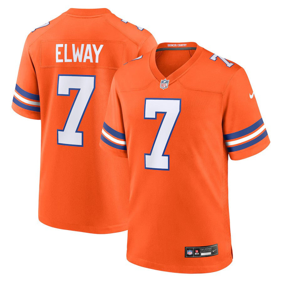 John Elway NFL Denver Broncos Nike Mile High Collection 1977 Throwback Retired Player Game Jersey – Orange (USA Stock) - UKASSNI