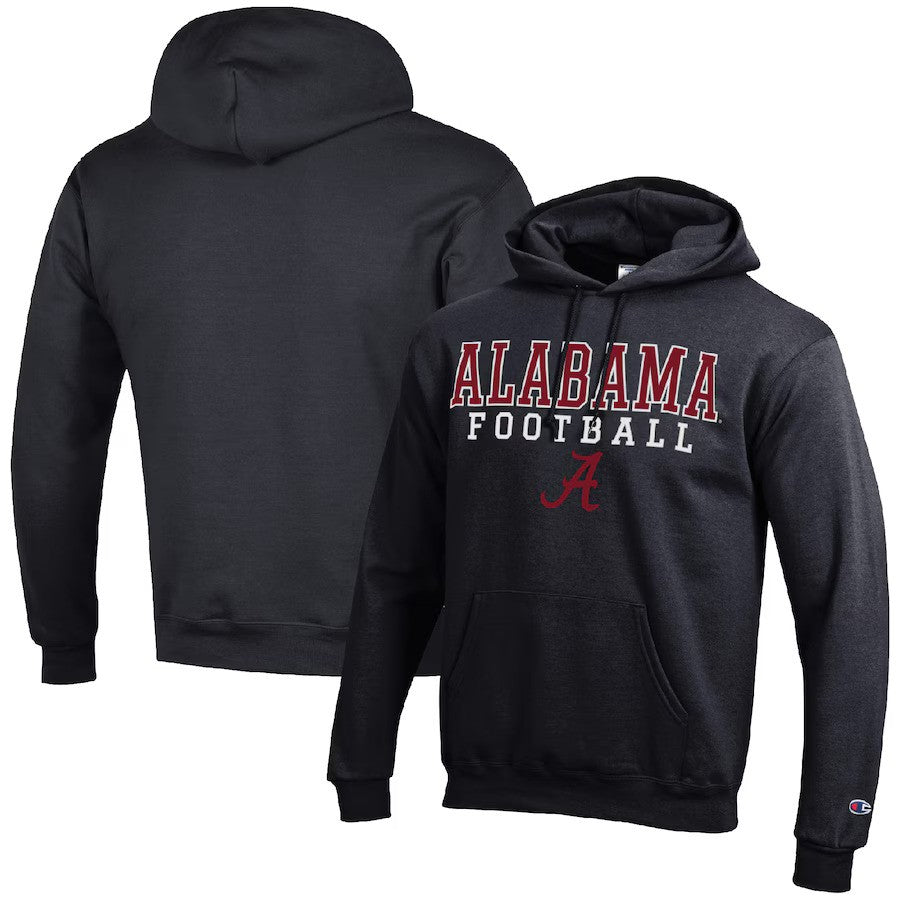 Alabama Crimson Tide NCAA Champion Football Stack Pullover Hoodie – Black (USA Stock) - UKASSNI