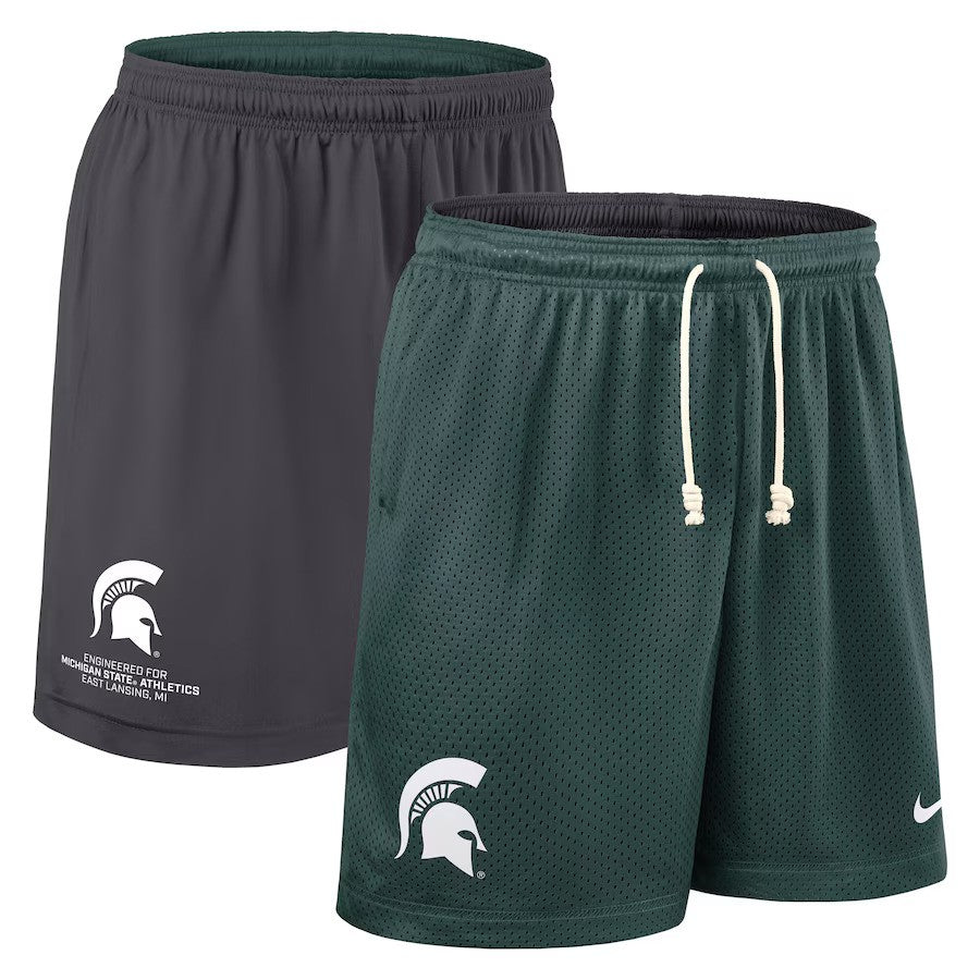 Michigan State Spartans NCAA Nike 2025 Sideline Reversible Performance Shorts – Green/Charcoal (USA Stock) - UKASSNI