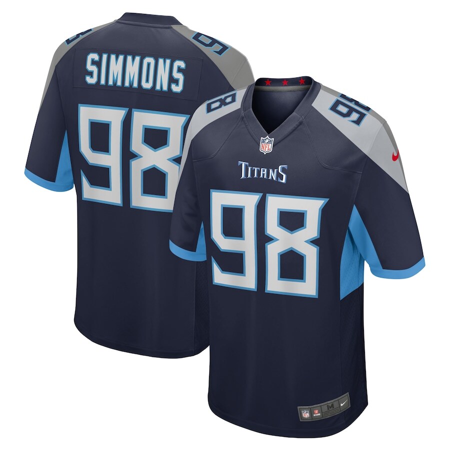 Jeffery Simmons NFL Tennessee Titans Nike Game Jersey – Navy (USA Stock) - UKASSNI