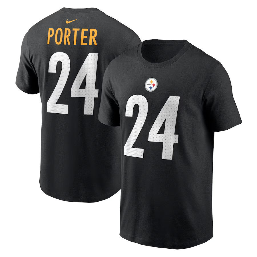 Joey Porter Jr. Pittsburgh Steelers NFL Nike Player Name & Number T-Shirt – Black (USA Stock) - UKASSNI