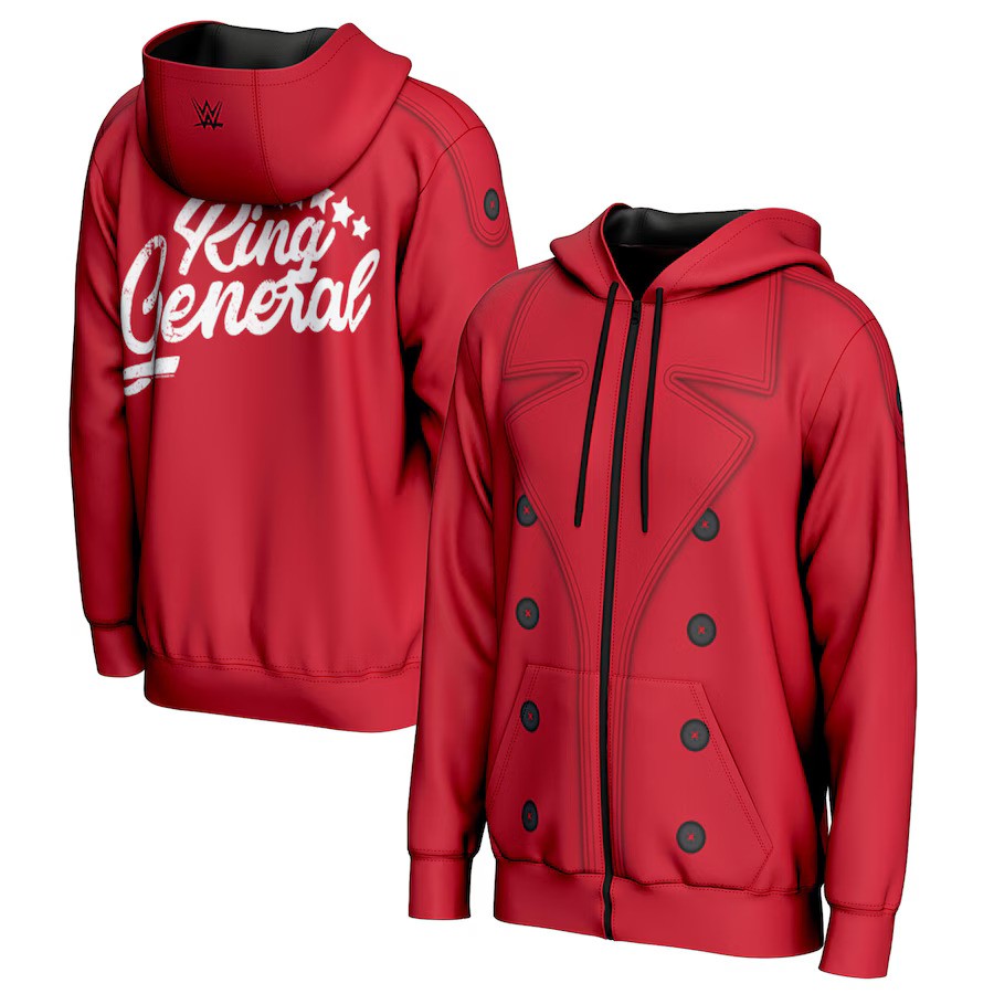 Gunther WWE ProSphere Entrance Full-Zip Hoodie – Red (USA Stock) - UKASSNI
