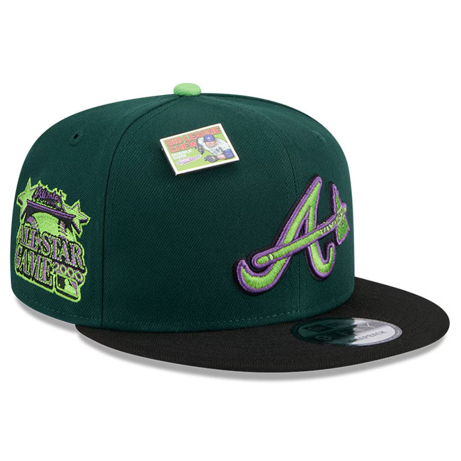 Atlanta Braves New Era Sour Apple Big League Chew Flavor Pack 9FIFTY Snapback Hat - Green/ Black - UKASSNI