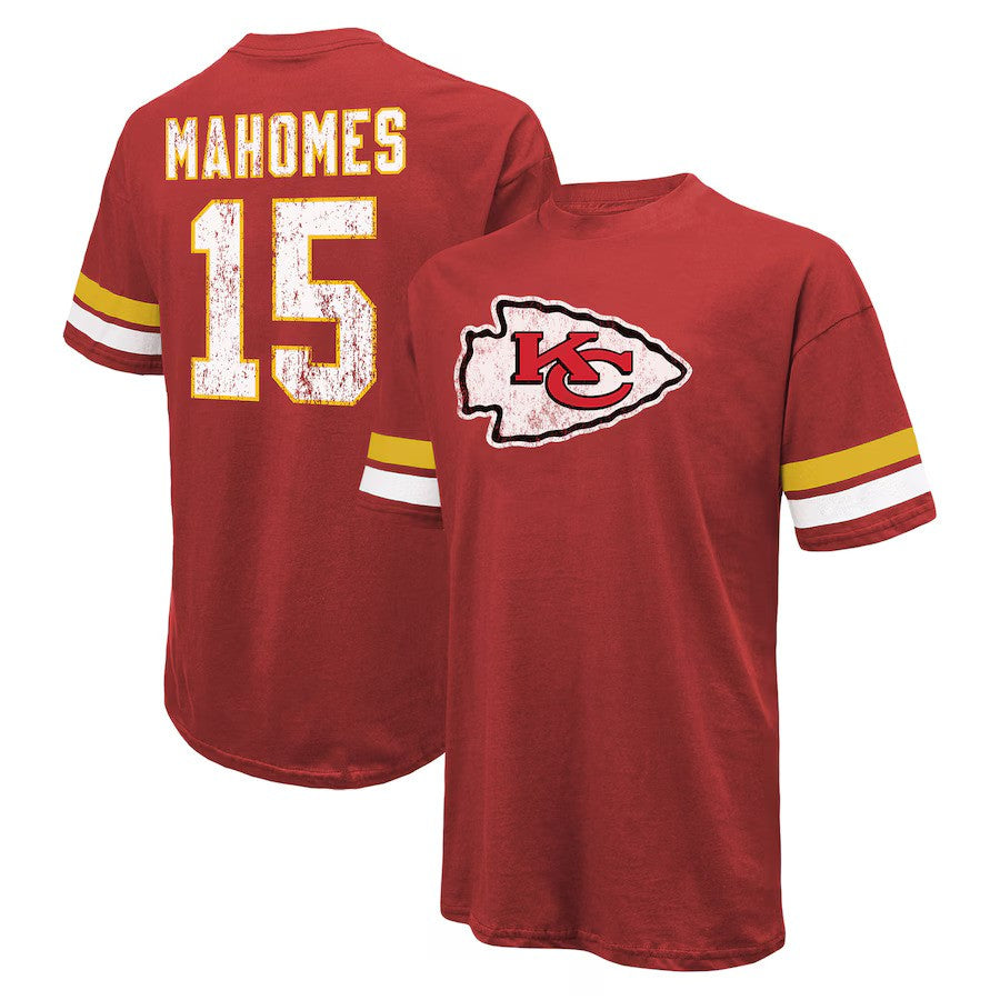 Patrick Mahomes Kansas City Chiefs Majestic Threads Name & Number Oversize Fit T-Shirt - Red - UKASSNI