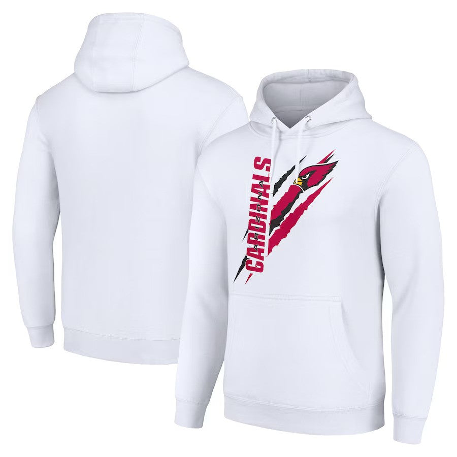 Arizona Cardinals Starter Color Scratch Fleece Pullover Hoodie - White - UKASSNI