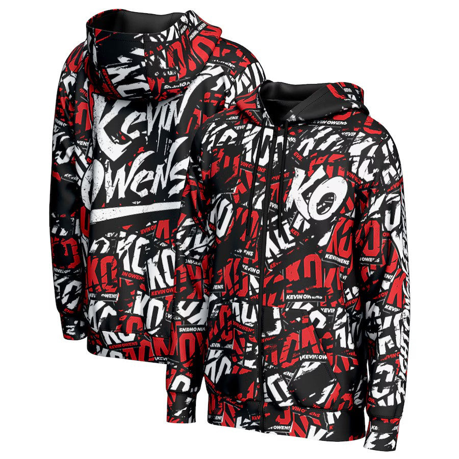 Kevin Owens WWE ProSphere Fight Owens Fight Full-Zip Hoodie – Black (USA Stock) - UKASSNI