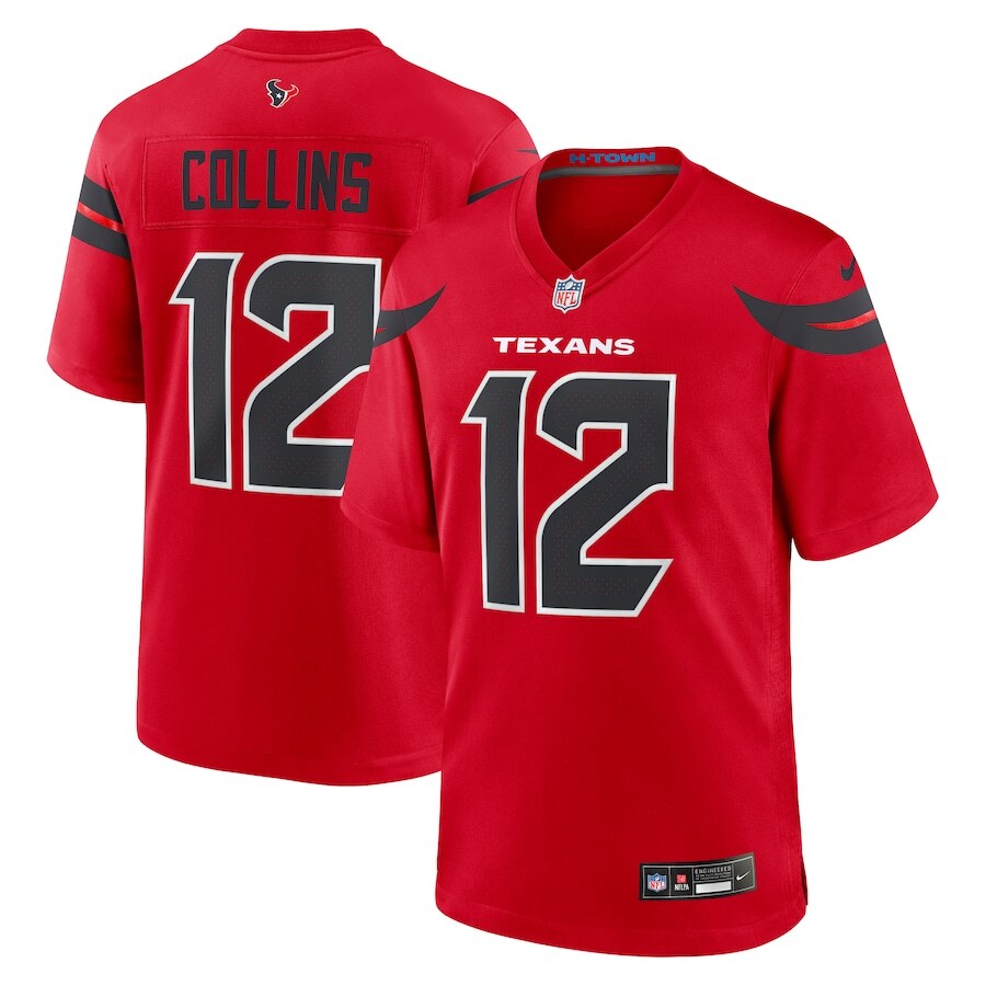 Nico Collins NFL Houston Texans Nike Alternate Game Jersey – Red (USA Stock) - UKASSNI
