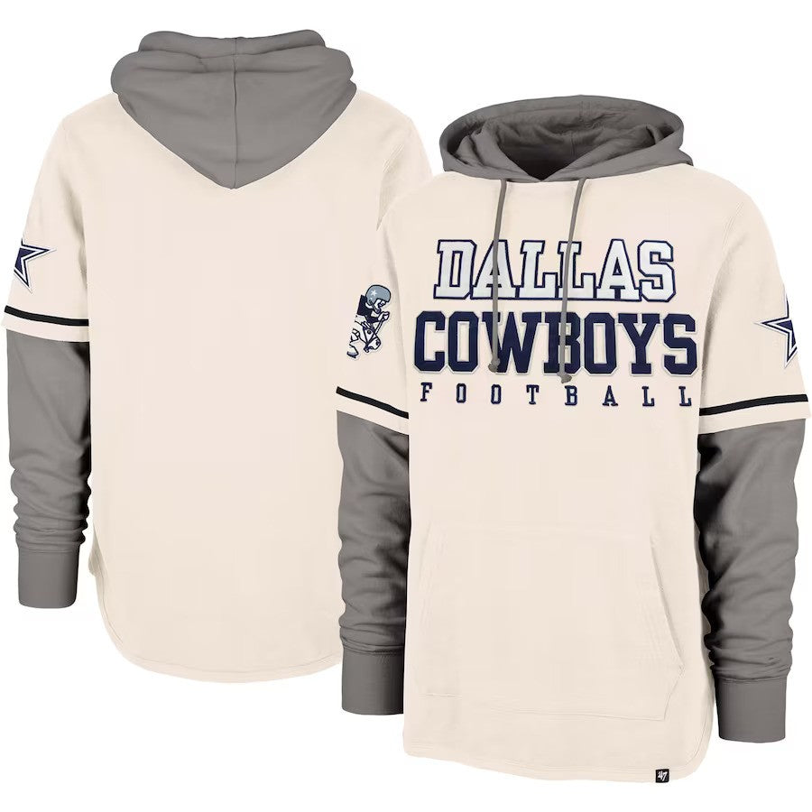 Dallas Cowboys '47 Shortstop Pullover Hoodie - Cream - UKASSNI