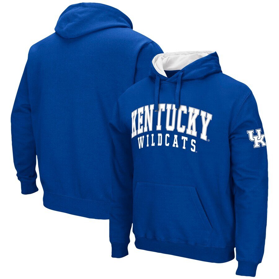 Kentucky Wildcats Colosseum Double Arch Pullover Hoodie - Royal - UKASSNI