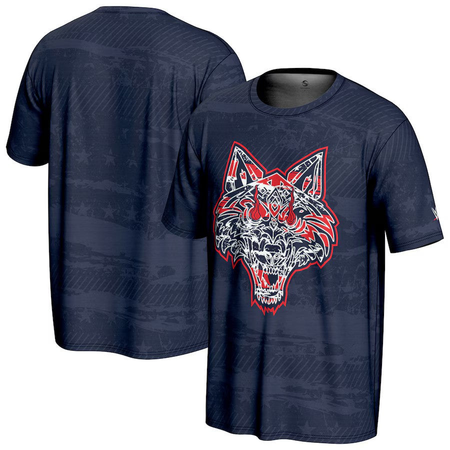 Jacob Fatu WWE ProSphere Americana T-Shirt – Navy (USA Stock) - UKASSNI