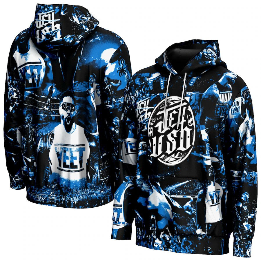 Jey Uso WWE XL ProSphere Crowd Pullover Hoodie – Black (UK Stock) - UKASSNI