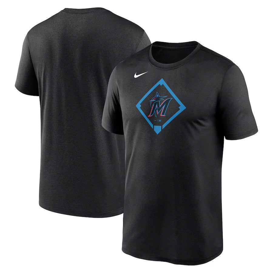 Miami Marlins MLB Nike Icon Legend Performance T-Shirt - Black - UKASSNI