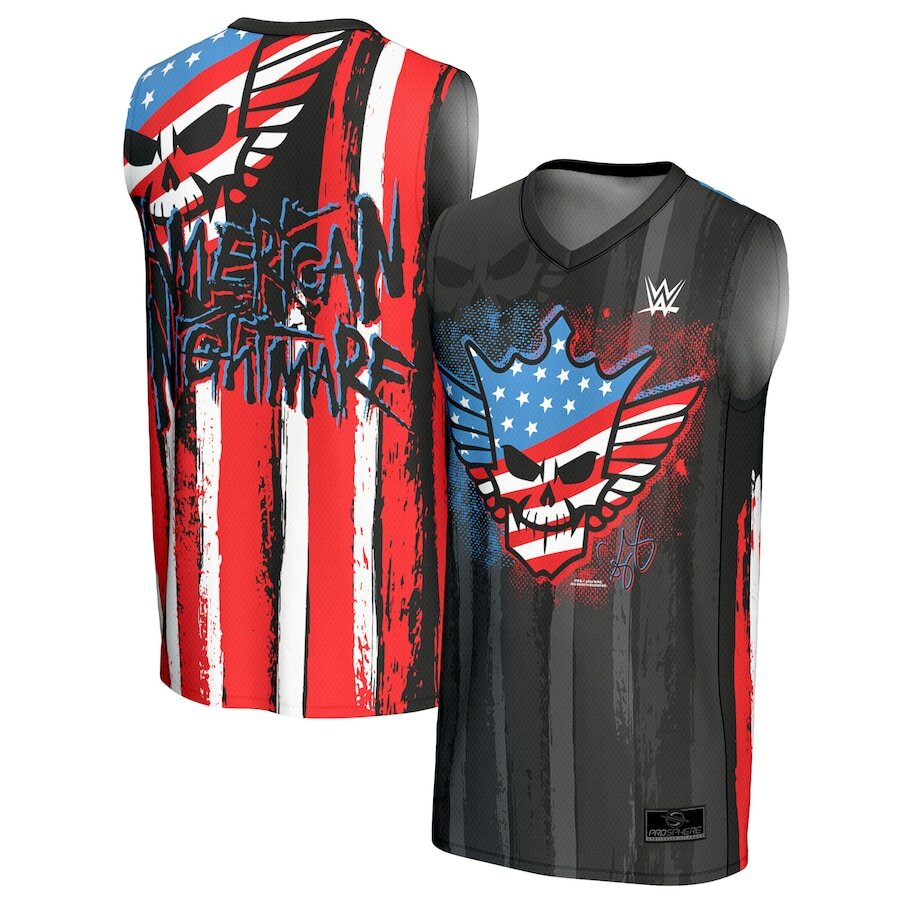 Cody Rhodes WWE ProSphere American Nightmare Flag Basketball Fashion Jersey – Black (USA Stock) - UKASSNI
