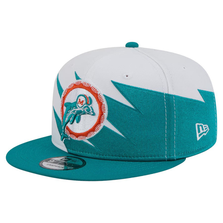 Miami Dolphins New Era Throwback Jagged 9FIFTY Snapback Hat – Aqua (USA Stock) - UKASSNI