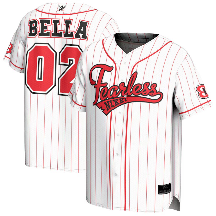 Nikki Bella WWE ProSphere Fearless Baseball Jersey – White (USA Stock) - UKASSNI