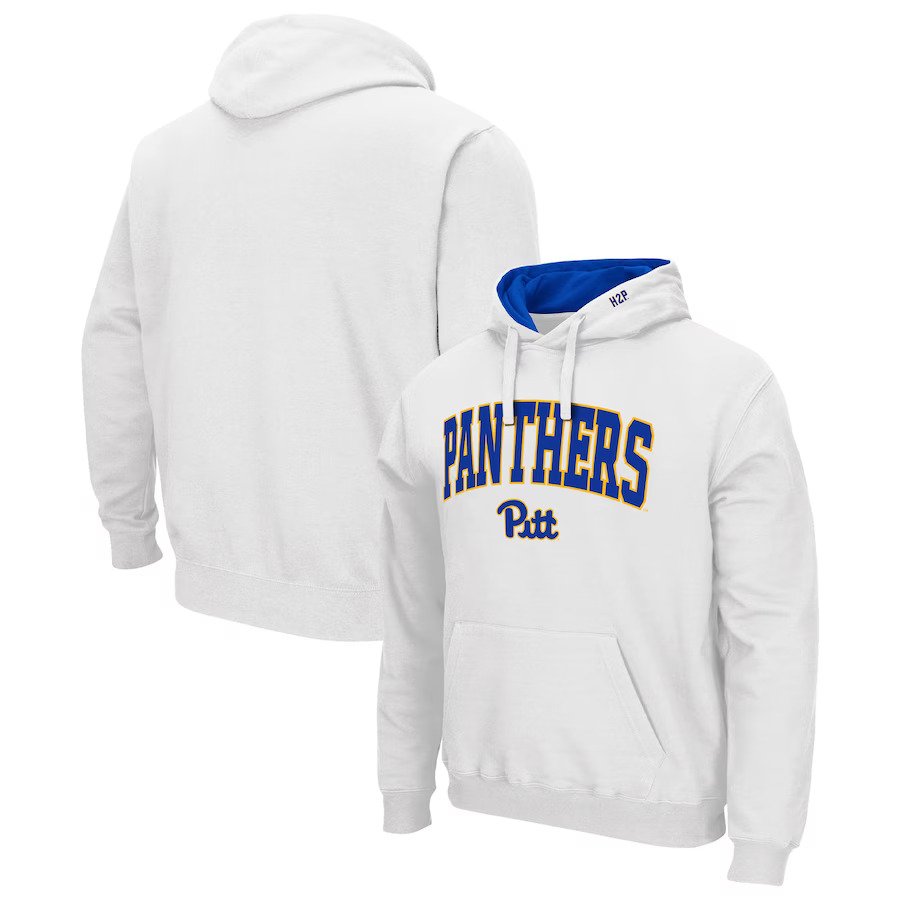 Pitt Panthers Colosseum Arch & Logo 3.0 Pullover Hoodie - White - UKASSNI