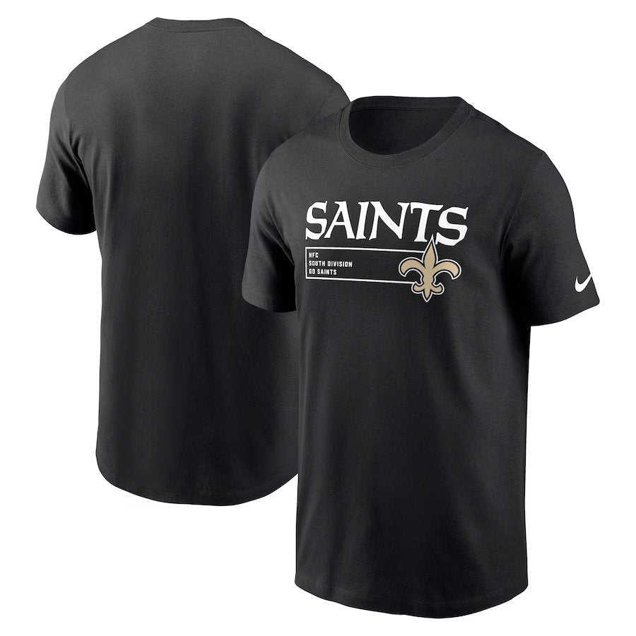 New Orleans Saints Nike Division Essential T‑Shirt – Black (USA Stock) - UKASSNI