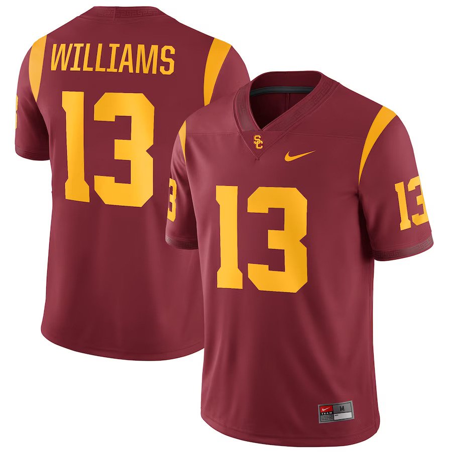 Caleb Williams USC Trojans Nike NIL Replica Football Jersey - Cardinal - UKASSNI