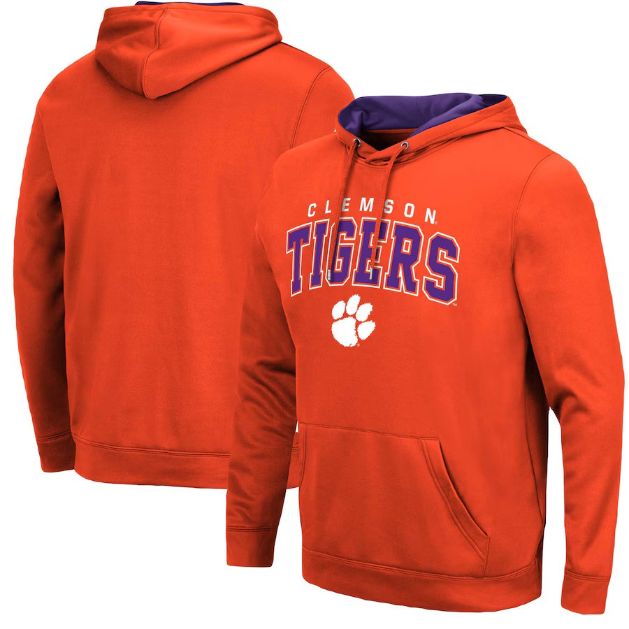 Clemson Tigers NCAA Colosseum Resistance Pullover Hoodie – Orange (USA Stock) - UKASSNI
