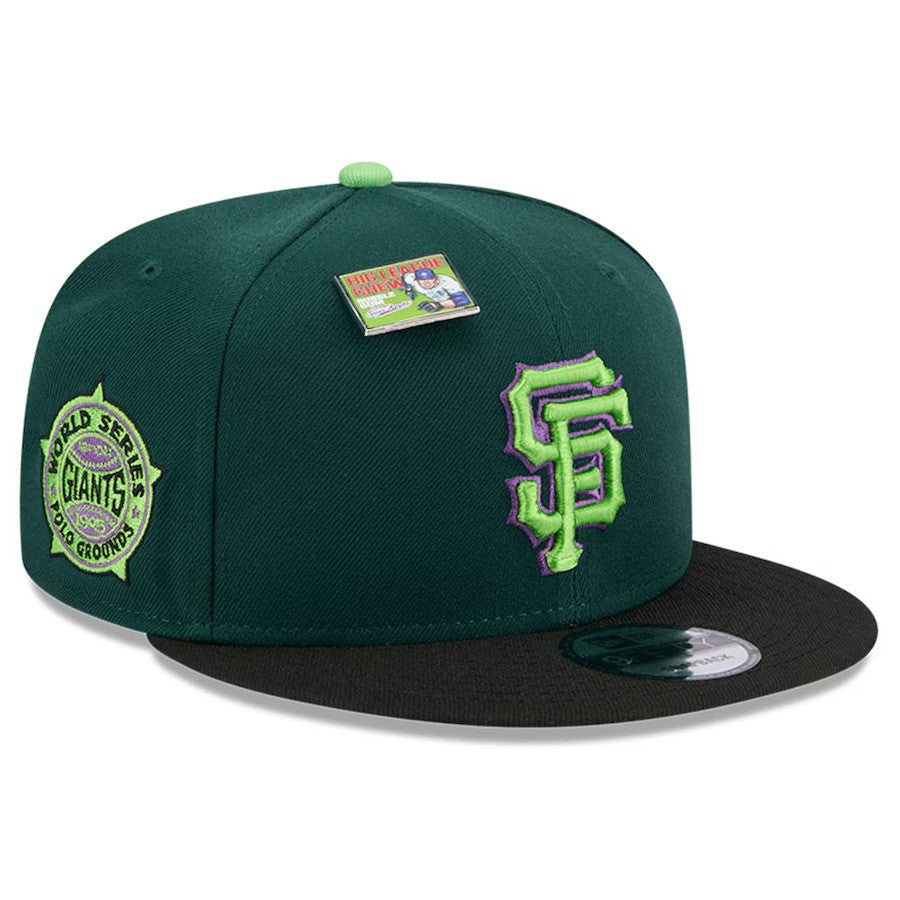 San Francisco Giants New Era Sour Apple Big League Chew Flavor Pack 9FIFTY Snapback Hat - Green/ Black - UKASSNI