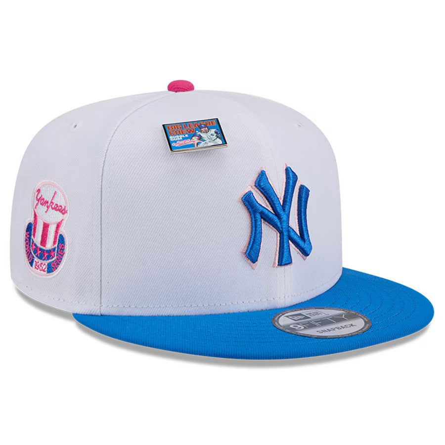 New York Yankees New Era Cotton Candy Big League Chew Flavor Pack 9FIFTY Snapback Hat - White/ Blue - UKASSNI