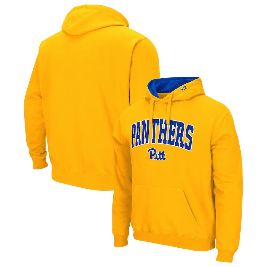 Pitt Panthers Colosseum Arch & Logo 3.0 Pullover Hoodie - Gold - UKASSNI