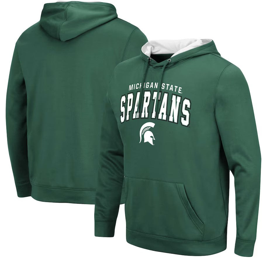 Michigan State Spartans Colosseum Resistance Pullover Hoodie - Green - UKASSNI