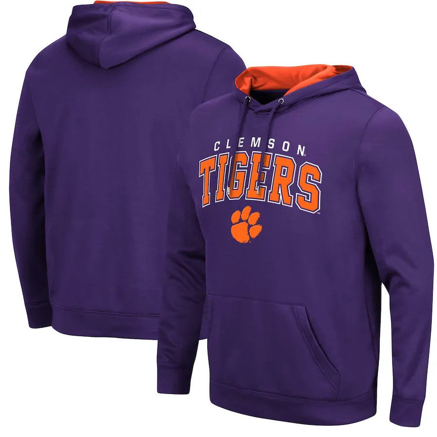 Clemson Tigers NCAA Colosseum Resistance Pullover Hoodie – Purple (USA Stock) - UKASSNI